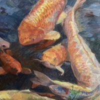 Koi Pond, 24"x18"