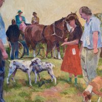 Horse and Dalmatians, 24"x30"