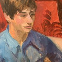 Boy with Blue Shirt, 23"x20"