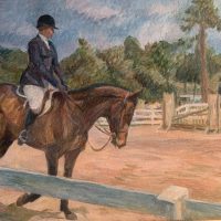 Horse Competition, 18"x24", no frame.